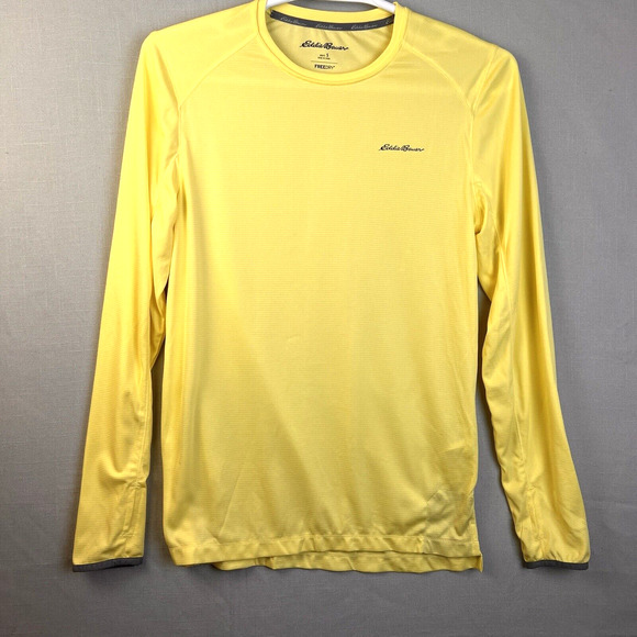 Eddie Bauer FreeDry Moisture Wicking Shirt Men's S Yellow Activewear Utility - Picture 1 of 8